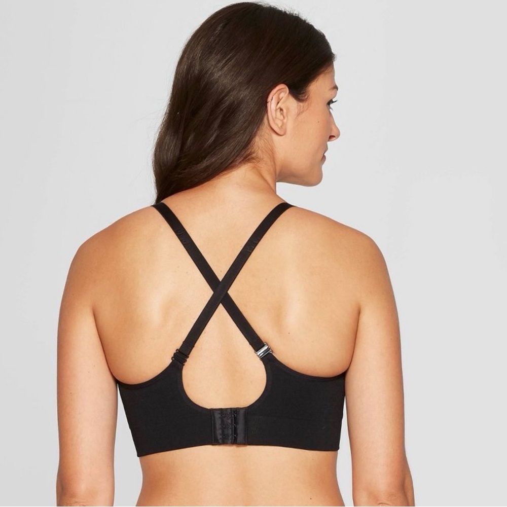 Auden Nursing Seamless Bra Size L Black | Wireless Breastfeeding Soft Cup - Picture 3 of 11